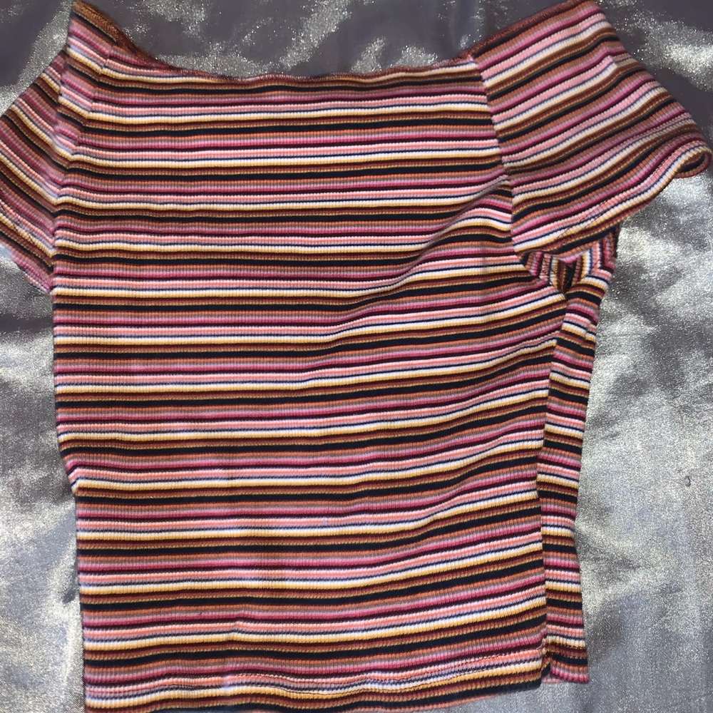 Pink off the shoulder crop top